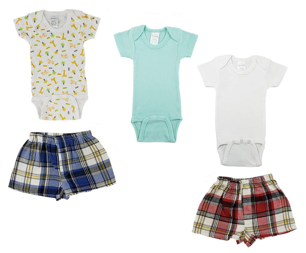 Infant Onezies And Boxer Shorts Cs_0209l - White/Yellow / Large - Infant Wear
