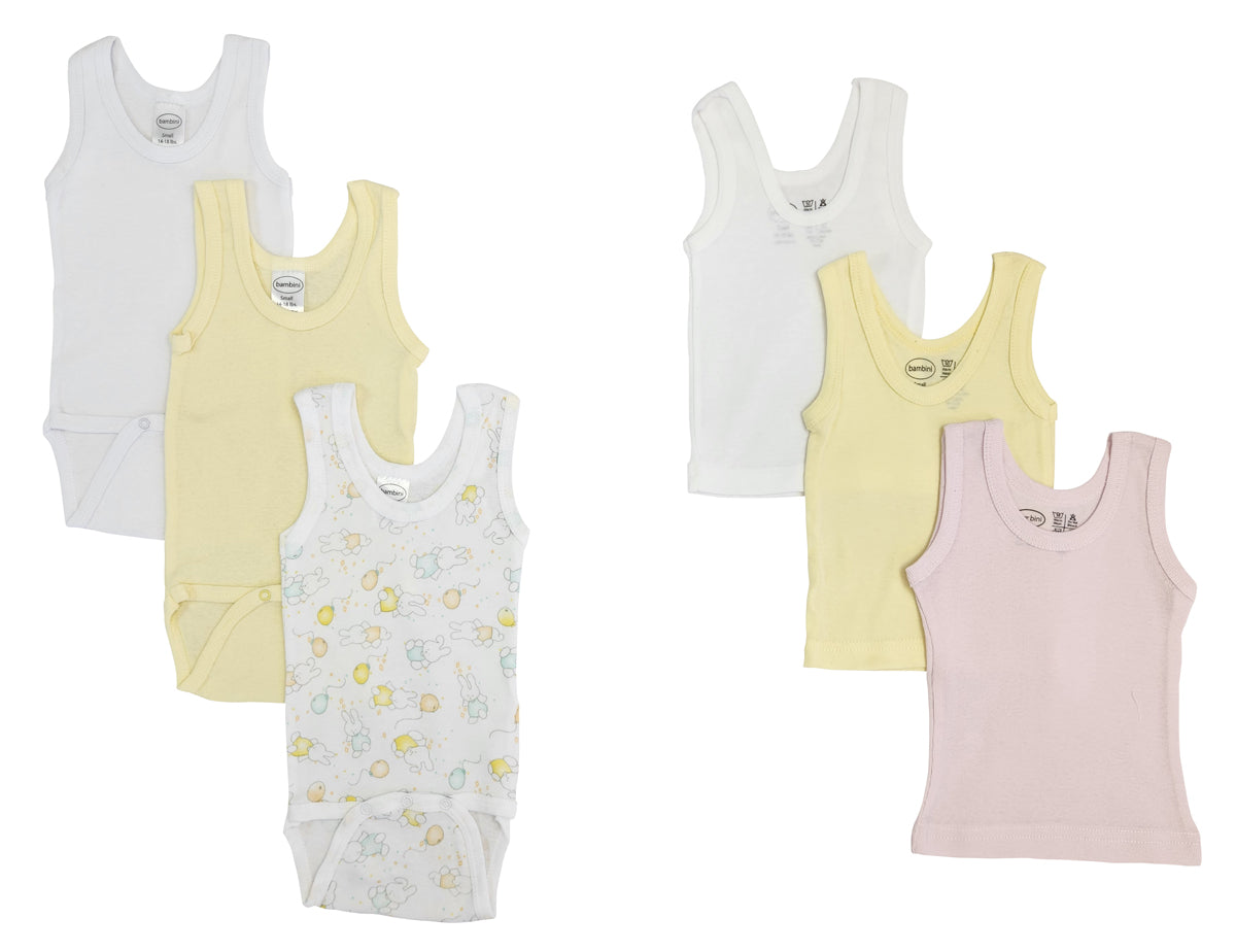 Unisex Baby 6 Pc Onezies And Tank Tops Nc_0515nb - GreatEagleInc