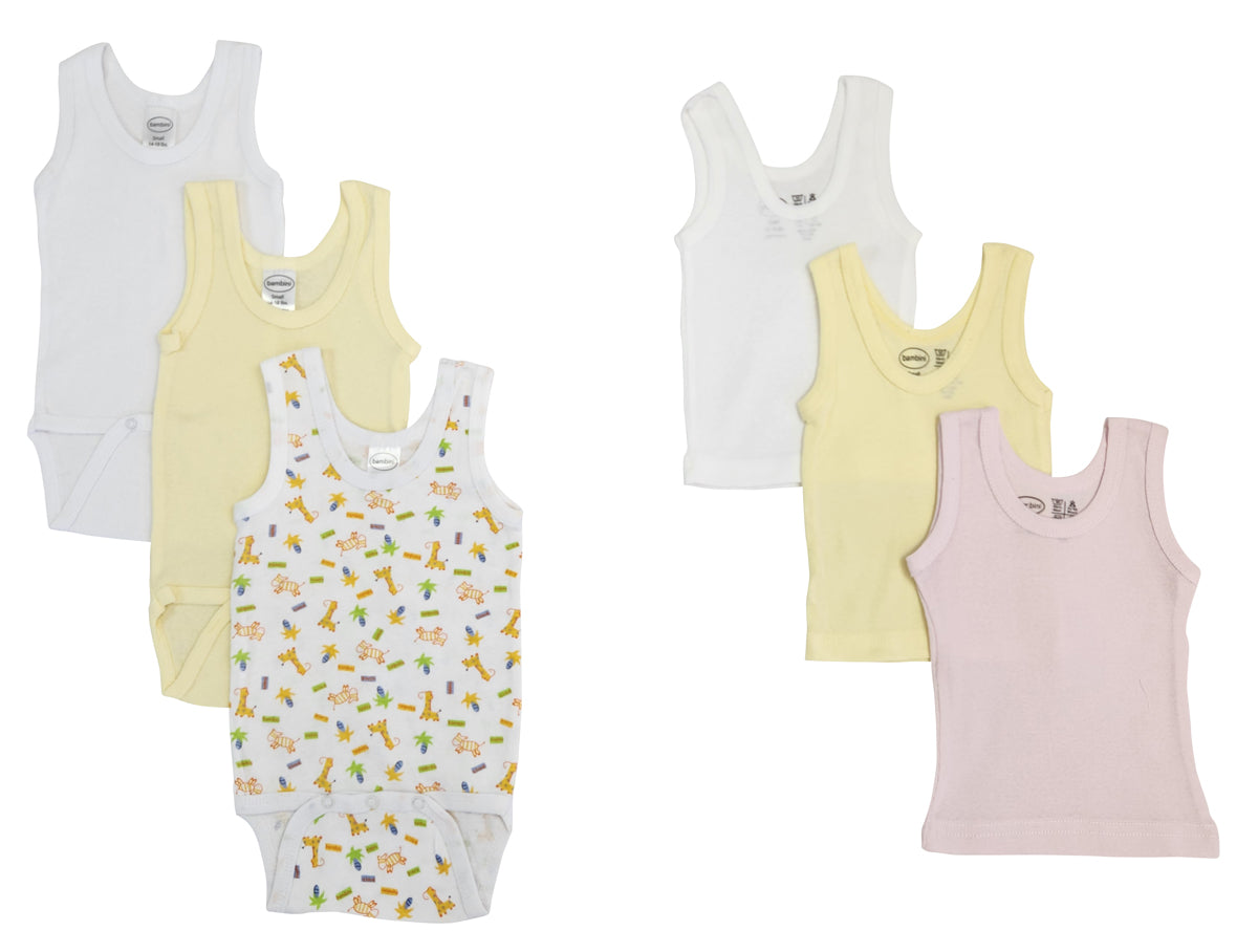 Unisex Baby 6 Pc Onezies And Tank Tops Nc_0505nb - GreatEagleInc