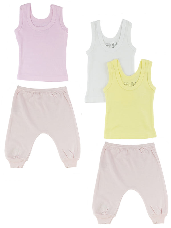 Girls Tank Tops And Joggers Cs_0505nb - Pink/Pink / Large - Infant Wear