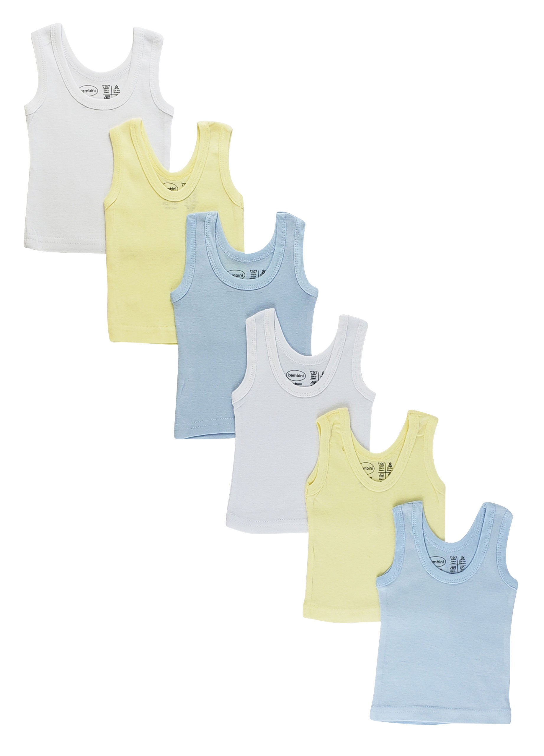 Boys Six Pack Pastel Tank Top 0356nb - GreatEagleInc