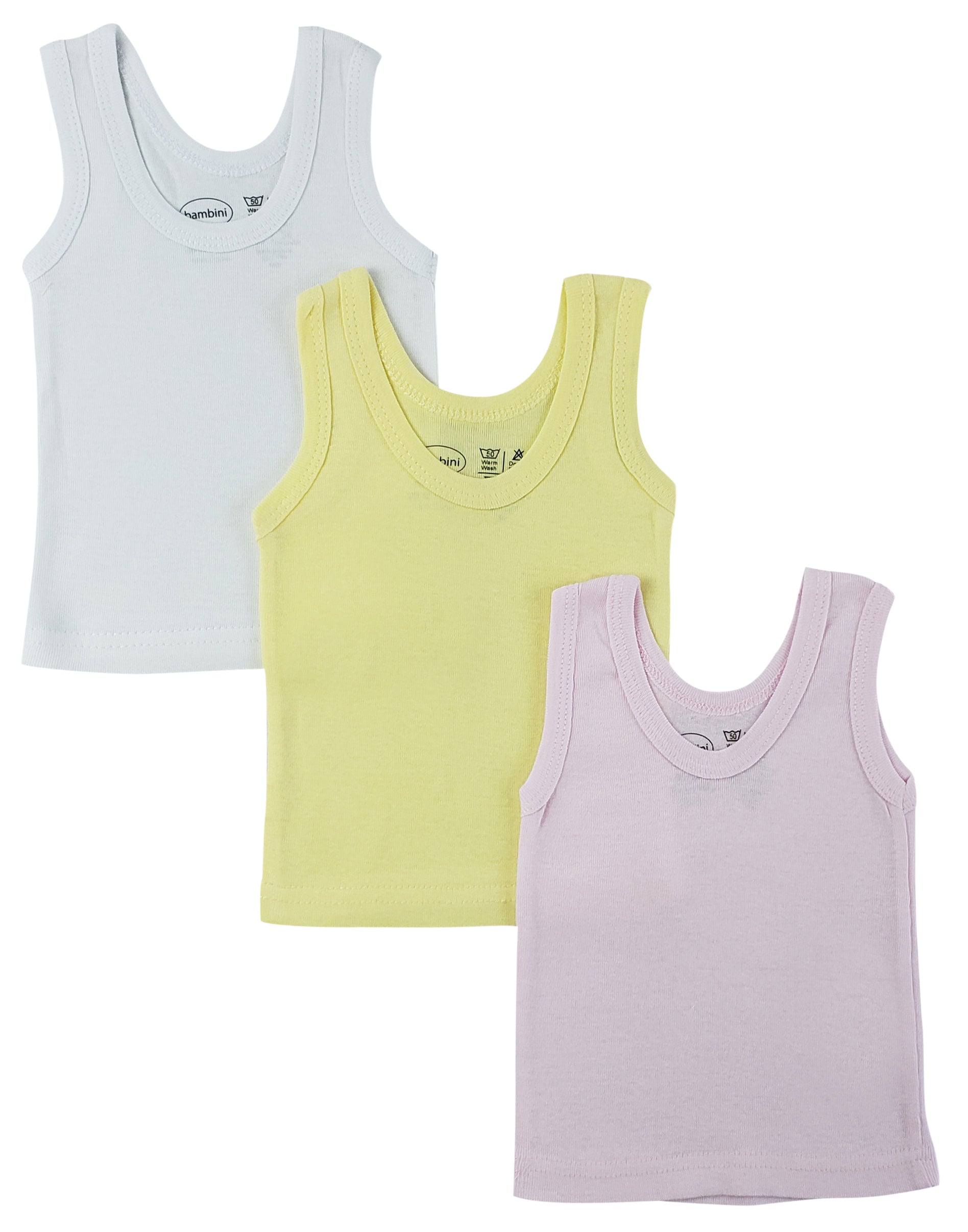 Girls Pastel Tank Top 3 Pack 036s - GreatEagleInc