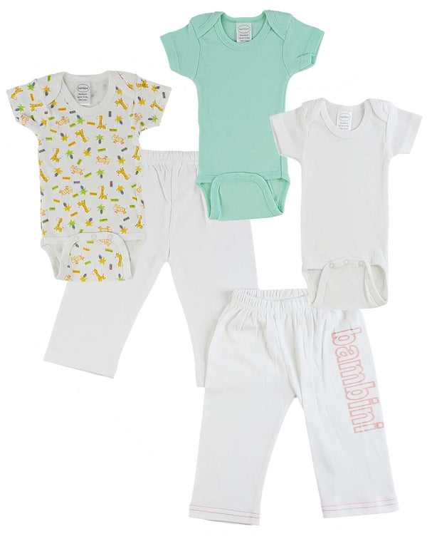 Infant Onezies And Track Sweatpants Cs_0441nb - White/Pink / Large - Infant Wear