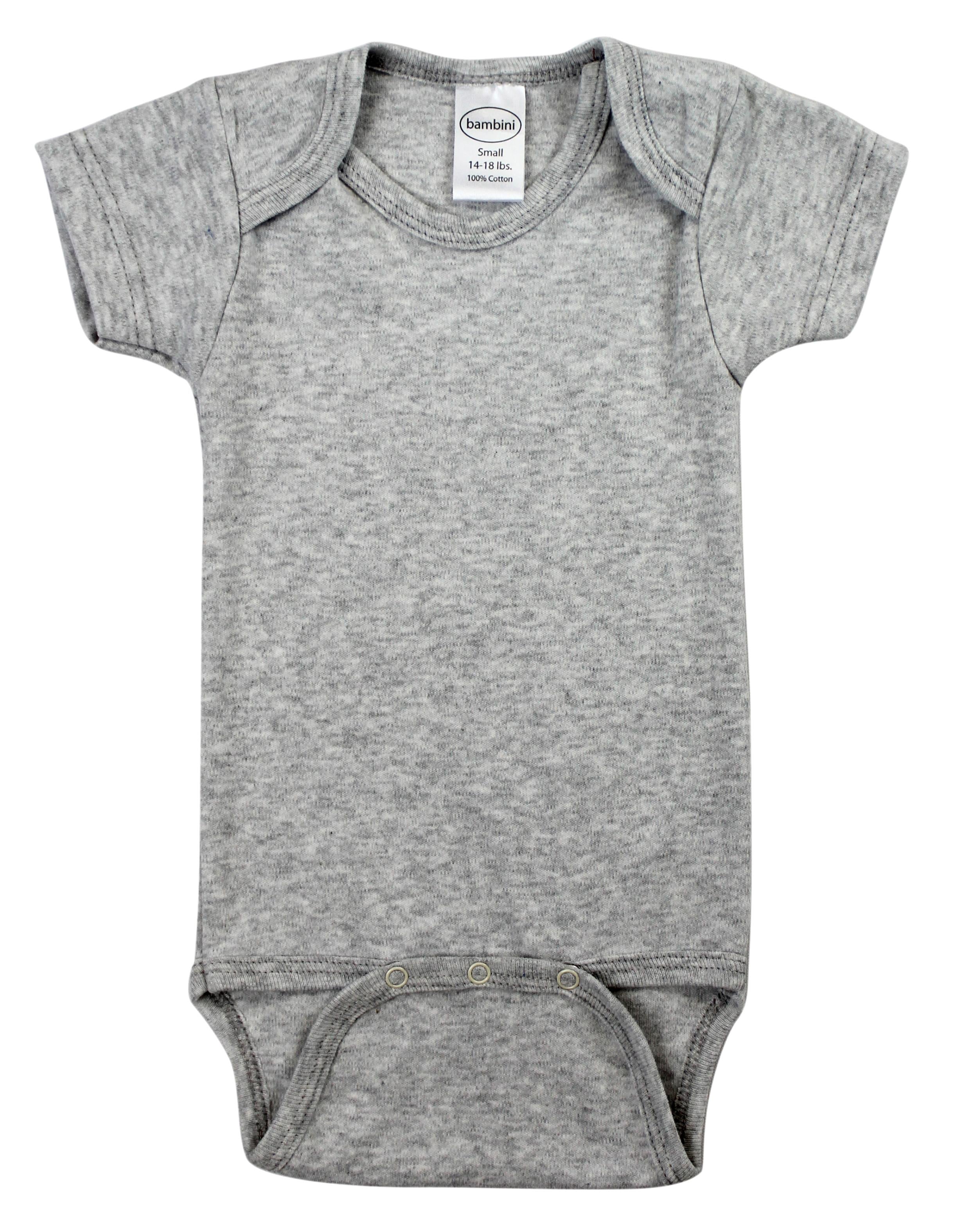 Heather Grey Interlock Short Sleeve Bodysuit Onezies 0010b.grey.nb - GreatEagleInc