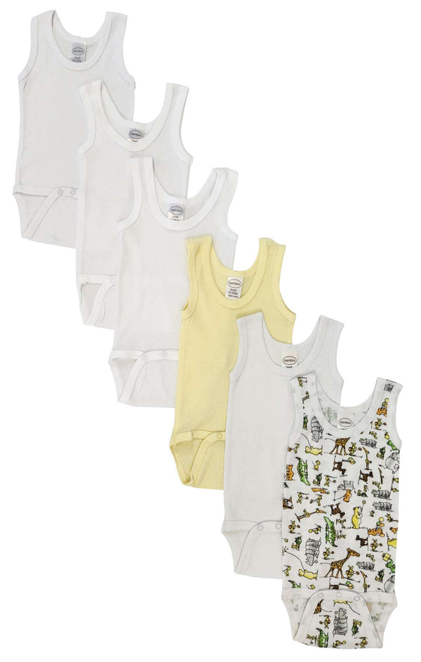 Unisex Baby 6 Pc Onezies And Tank Tops Nc_0497nb - White / Newborn - Infant Wear