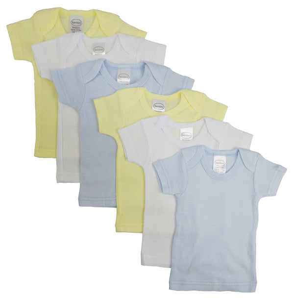 Boys Pastel Variety Short Sleeve Lap T-shirts 6 Pack Cs_056s_056s - GreatEagleInc