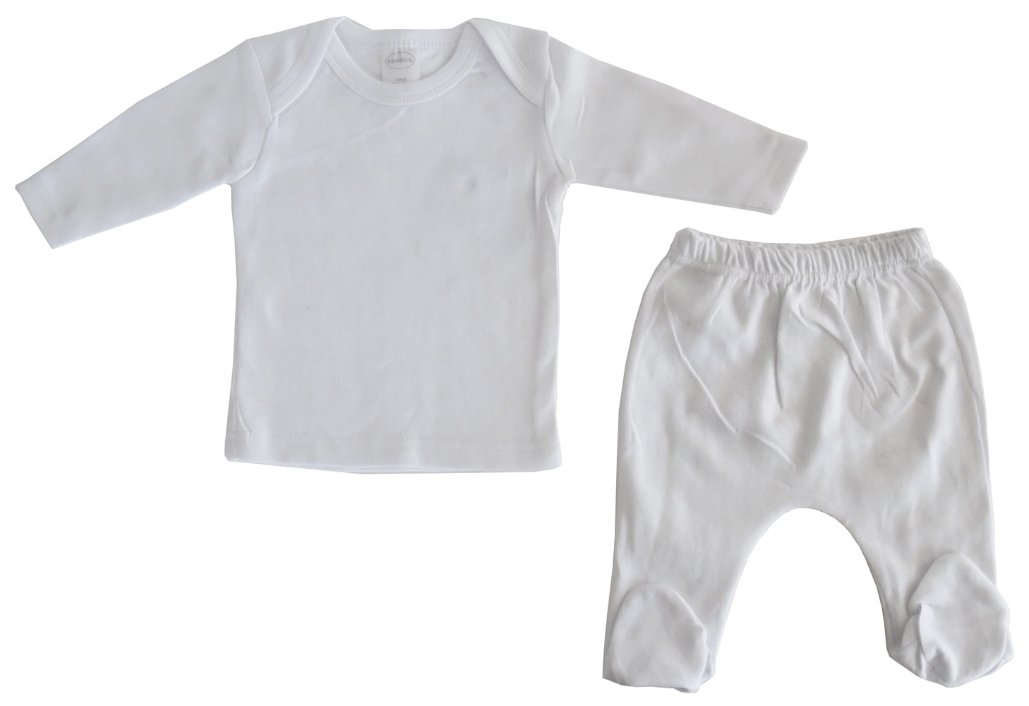 White Interlock Long Two Piece Set 411.s - GreatEagleInc