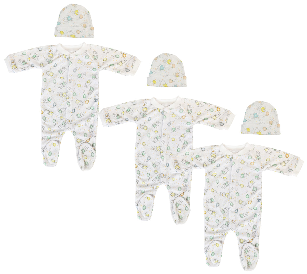Unisex Closed-toe Sleep & Play With Caps (pack Of 6 ) Nc_0700l - GreatEagleInc