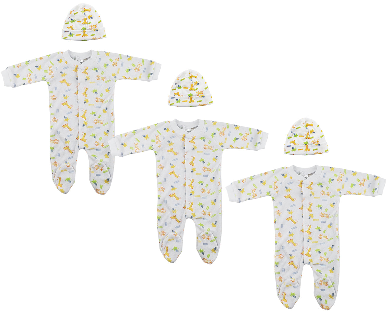 Unisex Closed-toe Sleep & Play With Caps (pack Of 6 ) Nc_0707s - GreatEagleInc