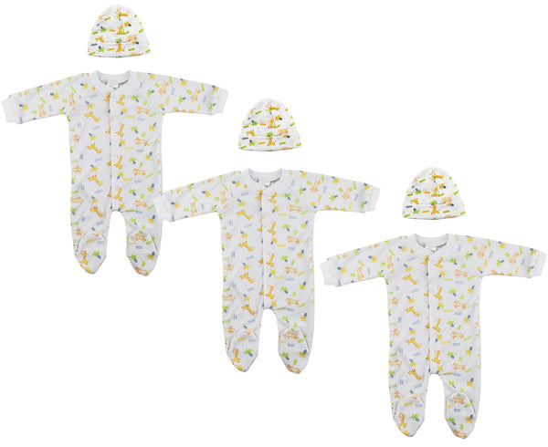 Unisex Closed-toe Sleep & Play With Caps (pack Of 6 ) Nc_0707s - GreatEagleInc