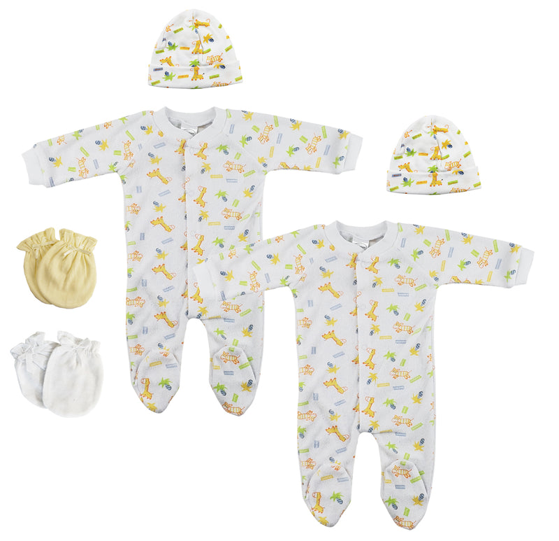 Unisex Closed-toe Sleep & Play With Caps (pack Of 6 ) Nc_0711l - GreatEagleInc