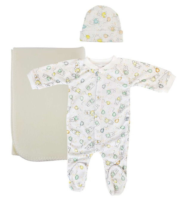 Unisex Newborn Baby 3 Pc  Sets Nc_0968m - Yellow / Large - Infant Wear