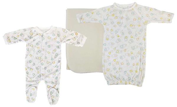 Unisex Newborn Baby 3 Pc  Sets Nc_0970l - Yellow / Large - Infant Wear