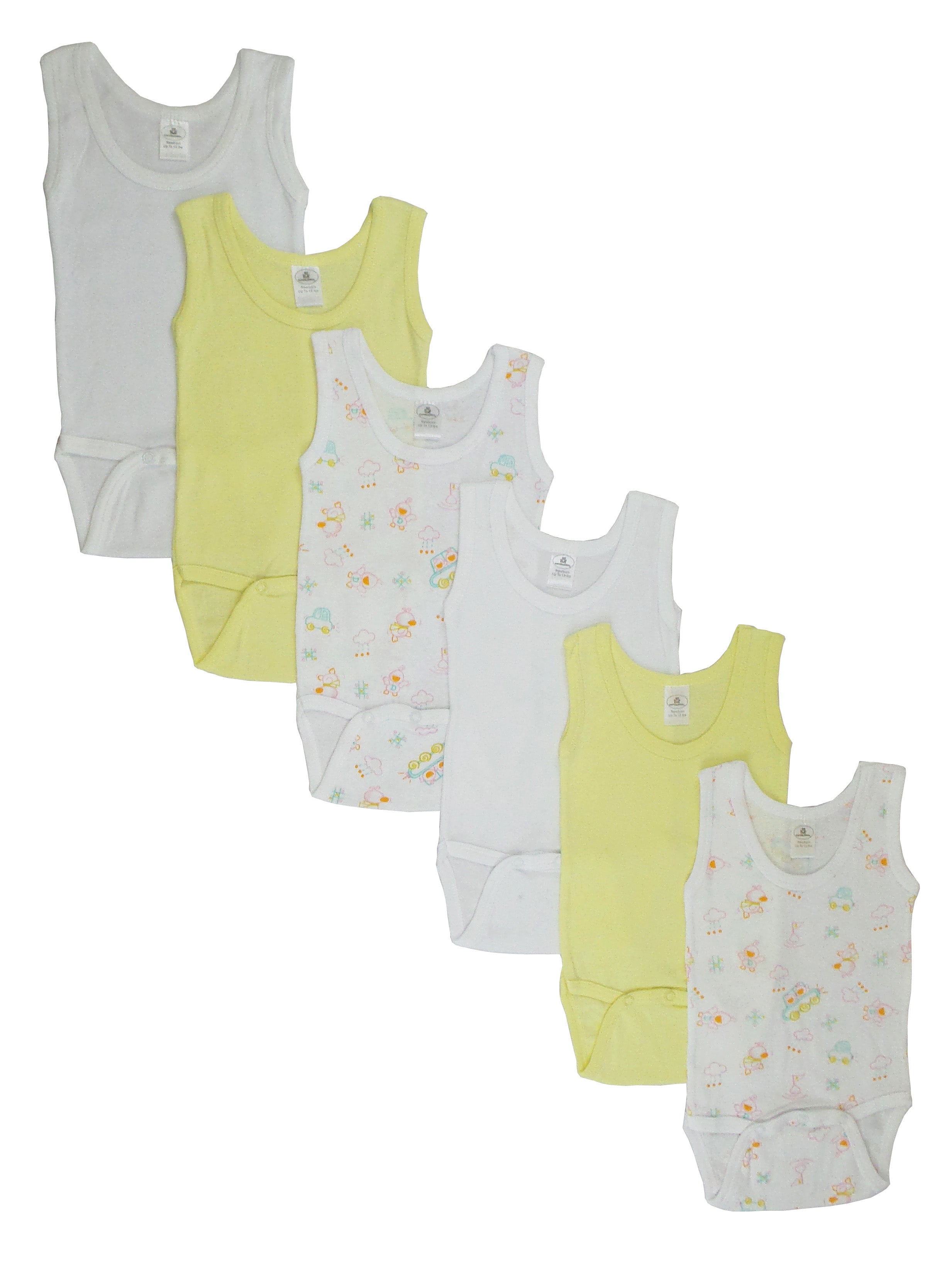 Girls Tank Top Onezies 6 Pack Cs_111as-yellow-cloud_111as-yellow-cloud - GreatEagleInc