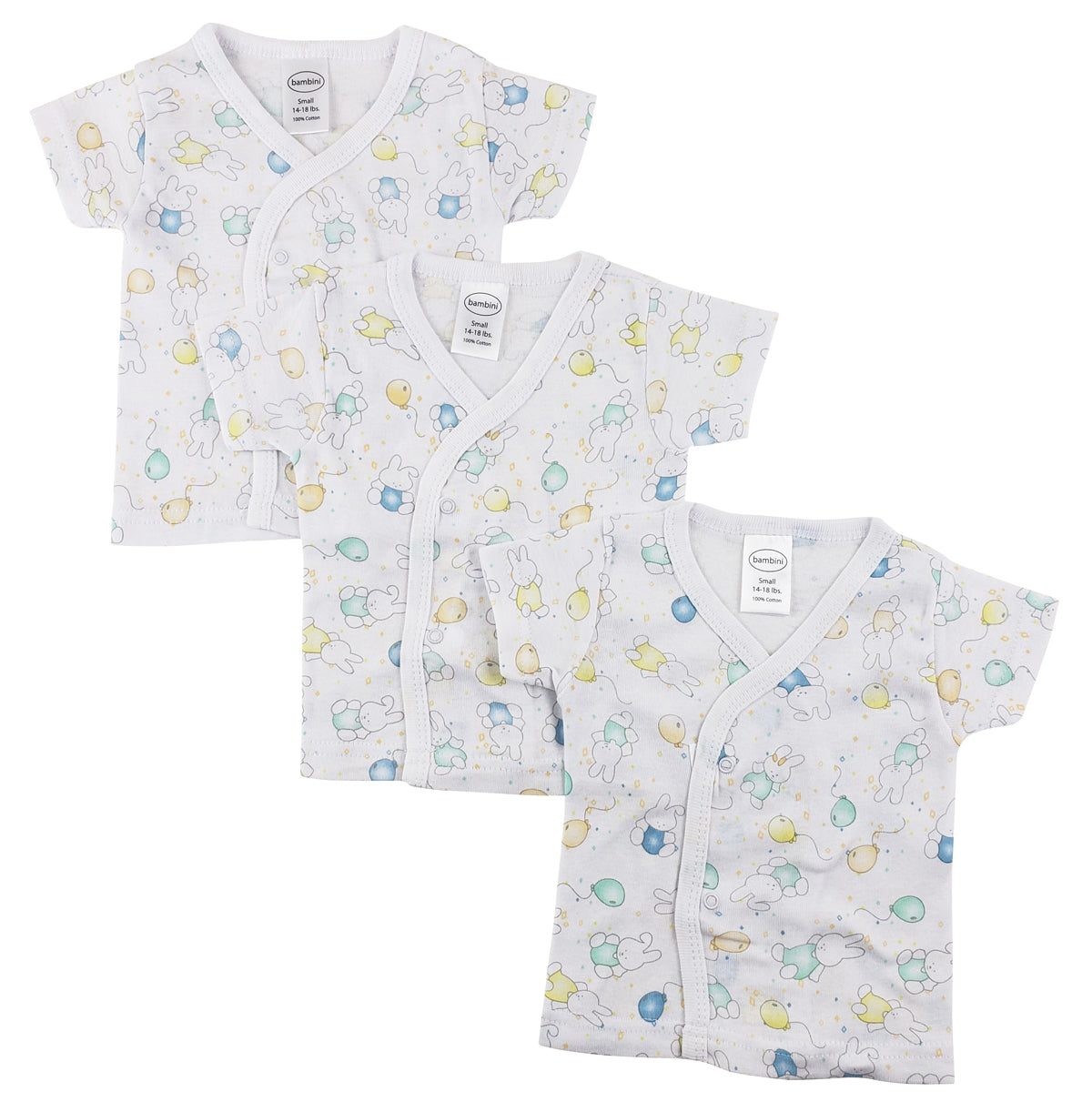 Infant Side Snap Short Sleeve Shirt - 3 Pack Nc_0204n - GreatEagleInc