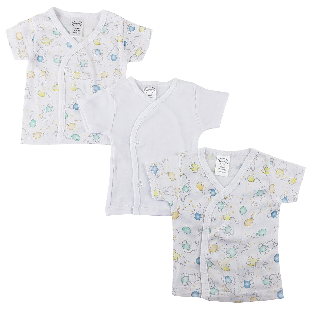 Infant Side Snap Short Sleeve Shirt - 3 Pack Nc_0201s - GreatEagleInc