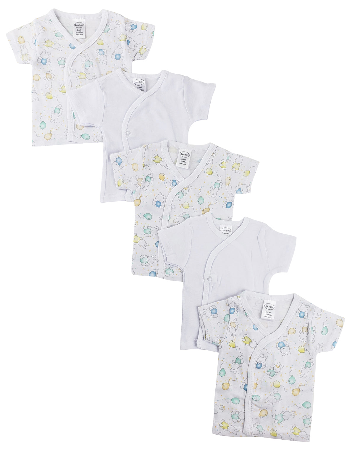 Infant Side Snap Short Sleeve Shirt - 5 Pack Nc_0203n - GreatEagleInc
