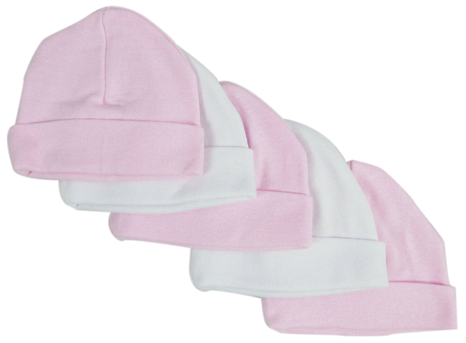 Pink & White Baby Caps (pack Of 5) 031-pink-3-w-2 - GreatEagleInc