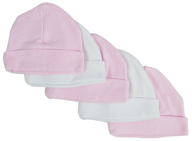 Pink & White Baby Caps (pack Of 5) 031-pink-3-w-2 - GreatEagleInc