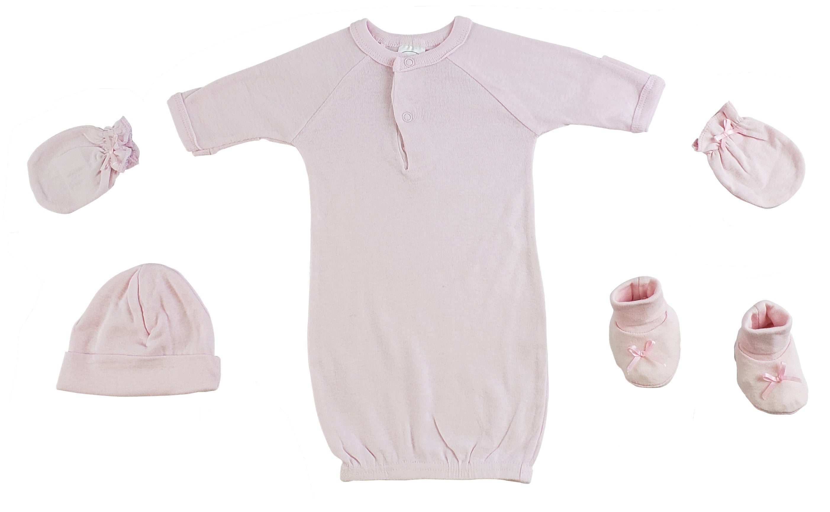 Preemie Gown, Cap, Mittens And Booties - 4 Pc Set Cs_0065 - GreatEagleInc