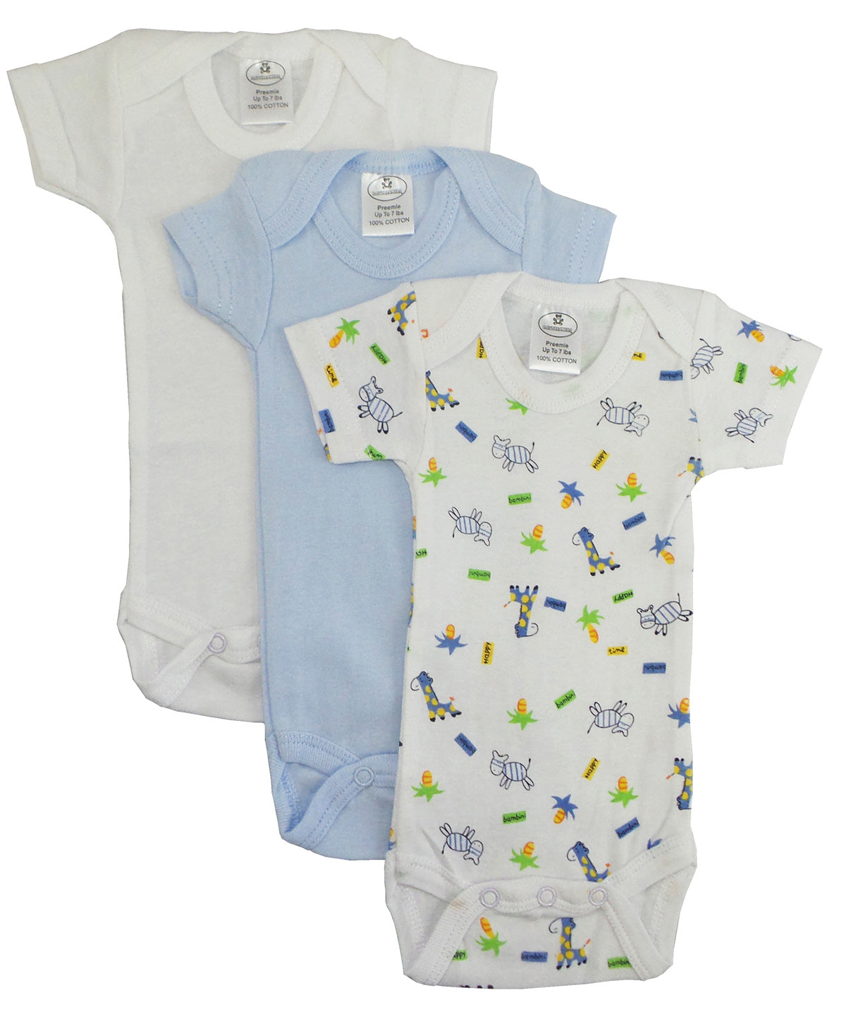 Preemie Boys Short Sleeve Printed Variety Pack 004p - GreatEagleInc