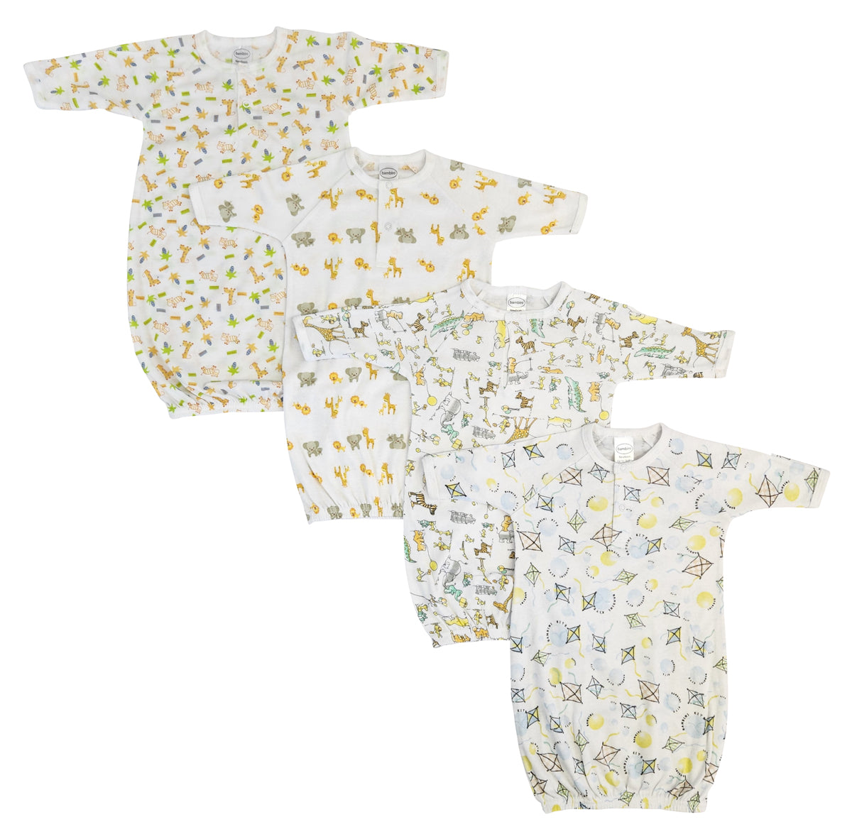 Unisex Newborn Baby 4 Piece Gown Set Nc_0741 - GreatEagleInc