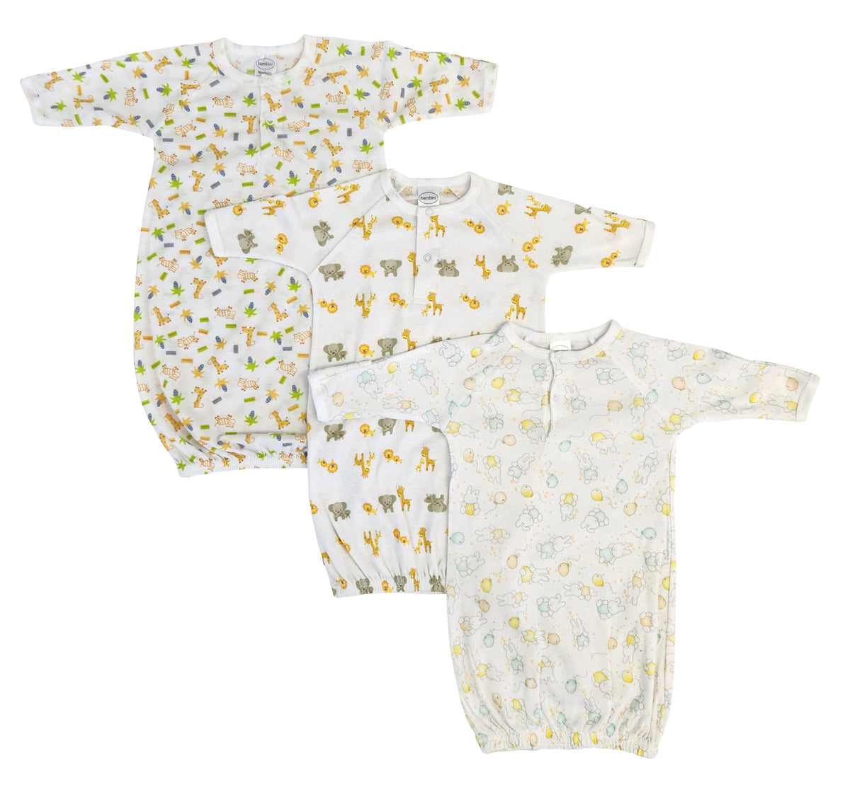Unisex Newborn Baby 3 Piece Gown Set Nc_0743 - GreatEagleInc