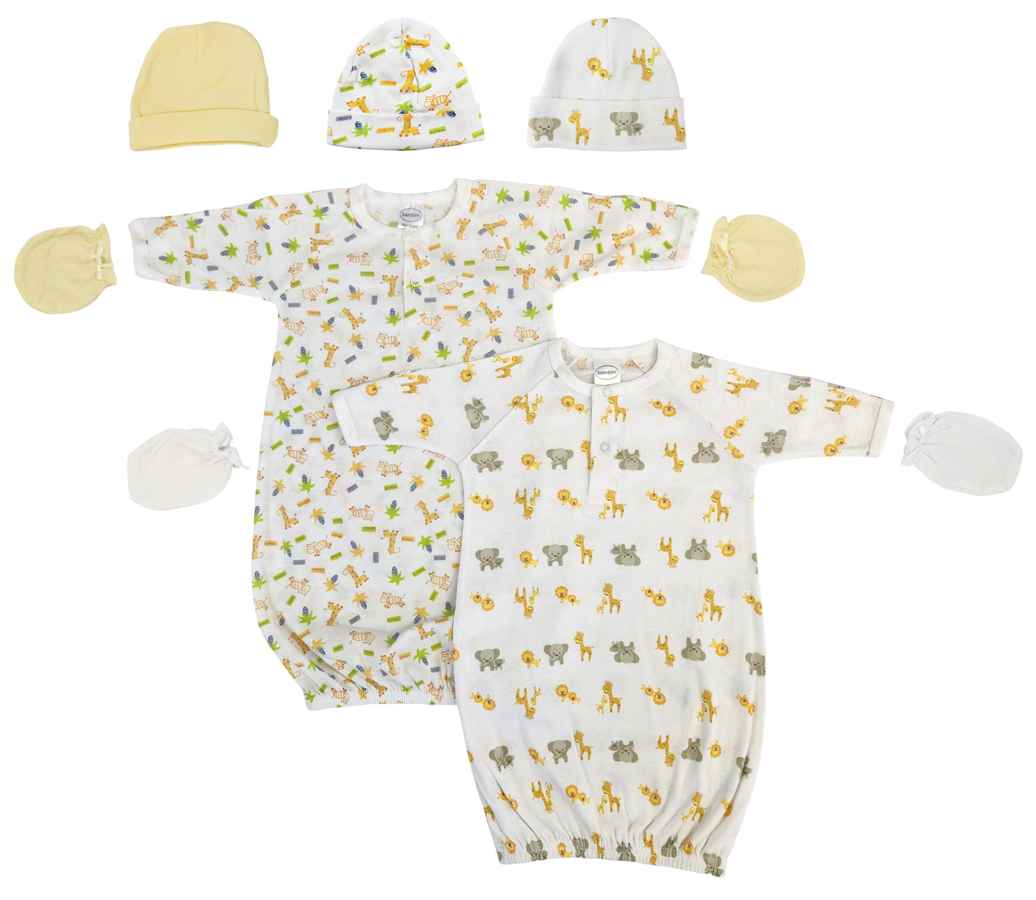 Unisex Newborn Baby 7 Piece Gown Set Nc_0763 - GreatEagleInc