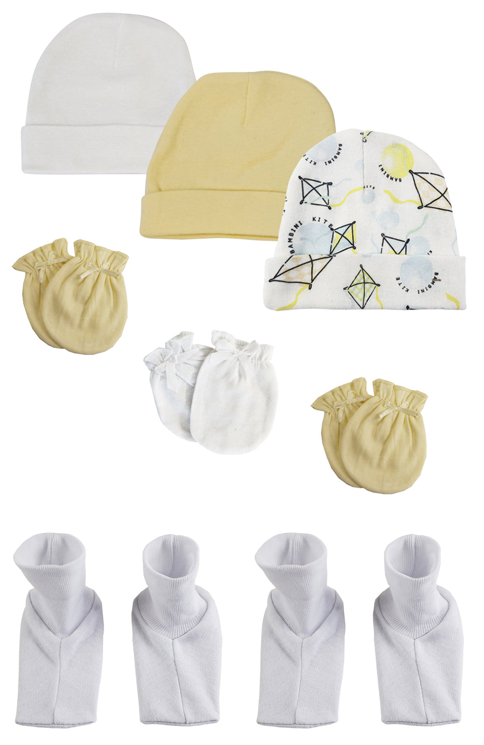 Baby Boy, Baby Girl, Unisex Infant Caps, Booties And Mittens (pack Of 8) Nc_0363 - GreatEagleInc