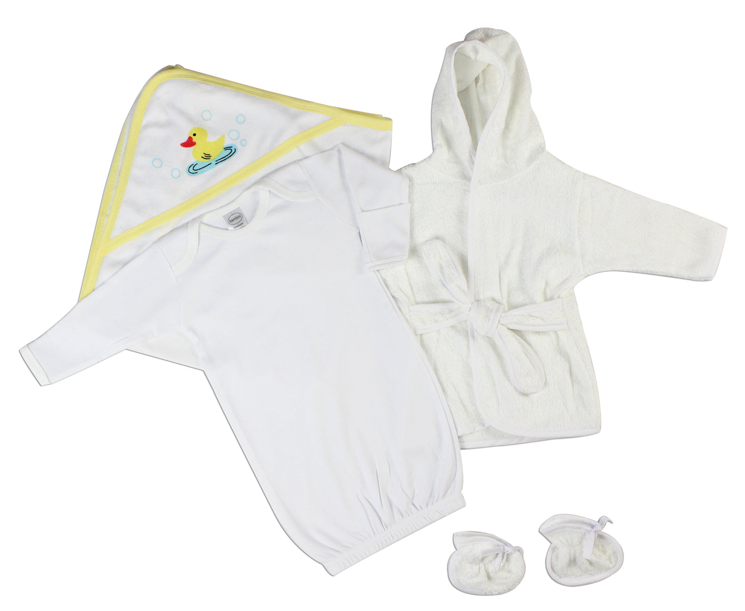 Unisex Newborn Baby 3 Pc  Set (gown, Robe, Hooded Towel) Ls_0141 - GreatEagleInc