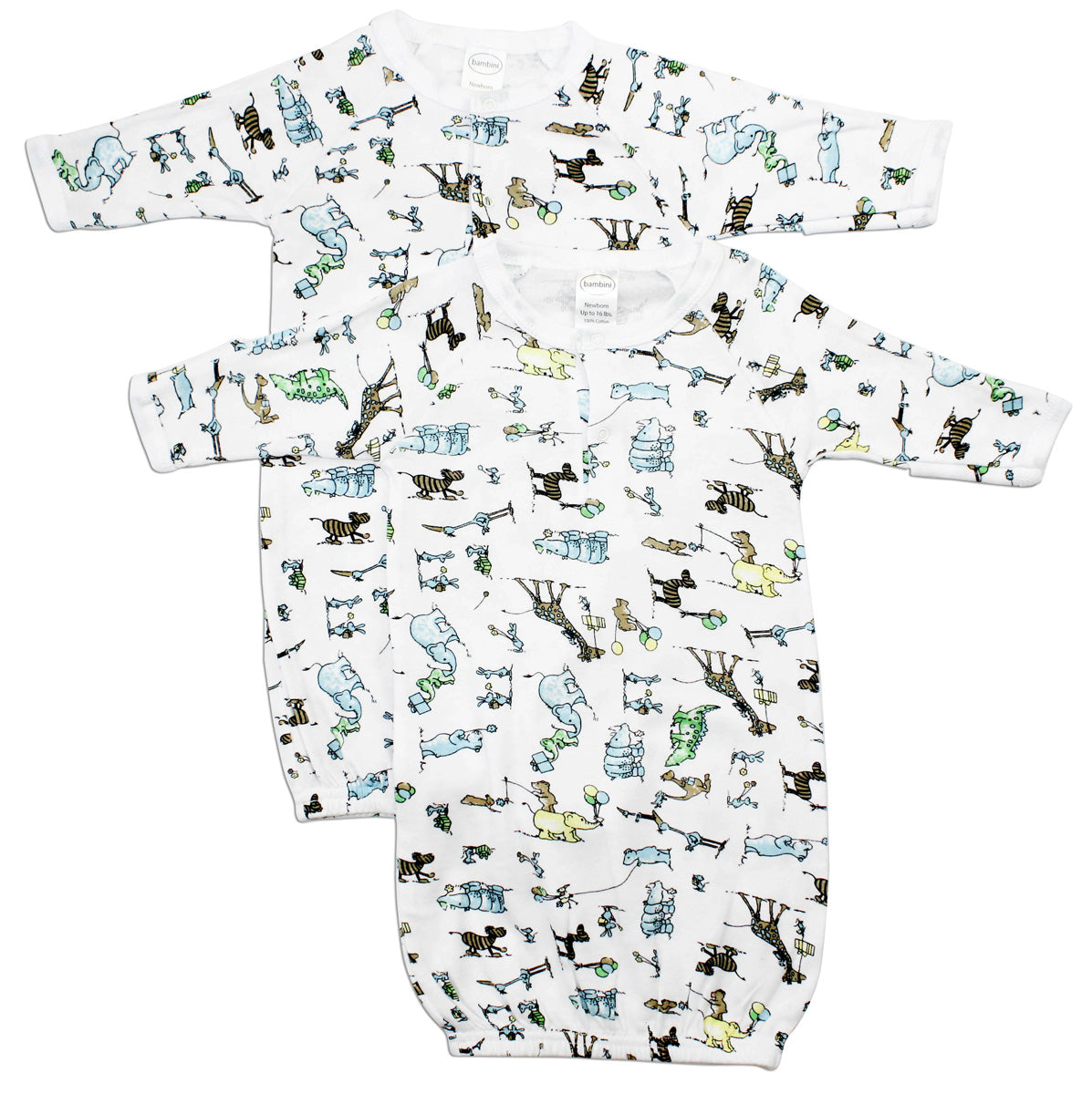Printed Infant Gowns - 2 Pack 911u - GreatEagleInc