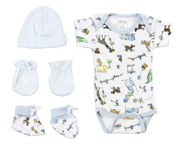 Newborn Baby Boys 4 Pc  Baby Shower Gift Set Ls_0074 - Infant Wear