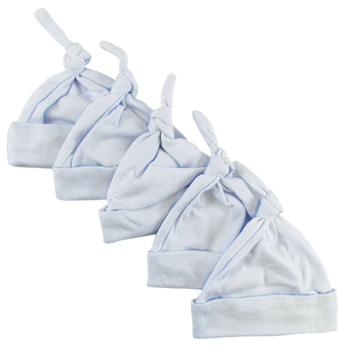 Blue Knotted Baby Cap (pack Of 5) 1100-blue-5 - GreatEagleInc