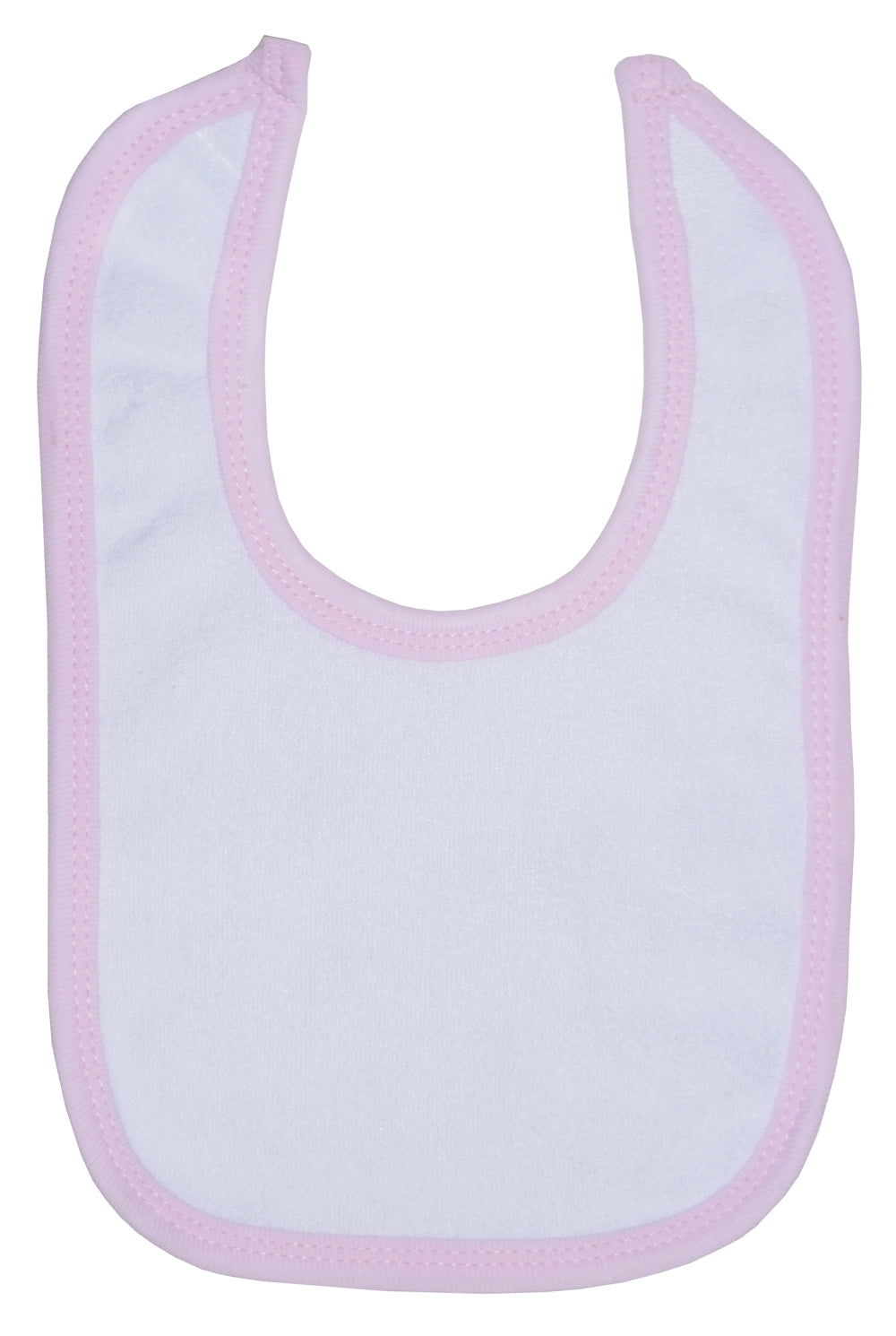 White Terry Bib With Pink Trim 1024wp - GreatEagleInc