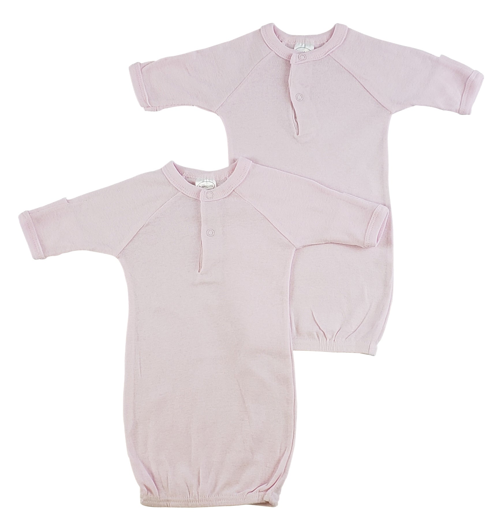 Preemie Solid Pink Gown - 2 Pack 912p - GreatEagleInc