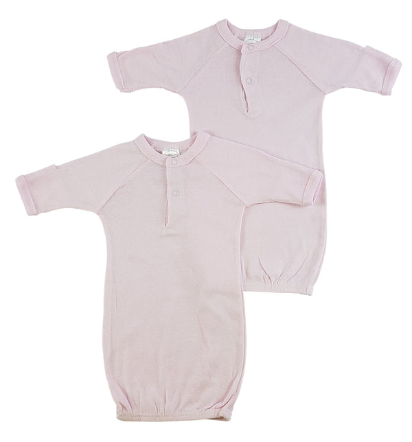Preemie Solid Pink Gown - 2 Pack 912p - GreatEagleInc