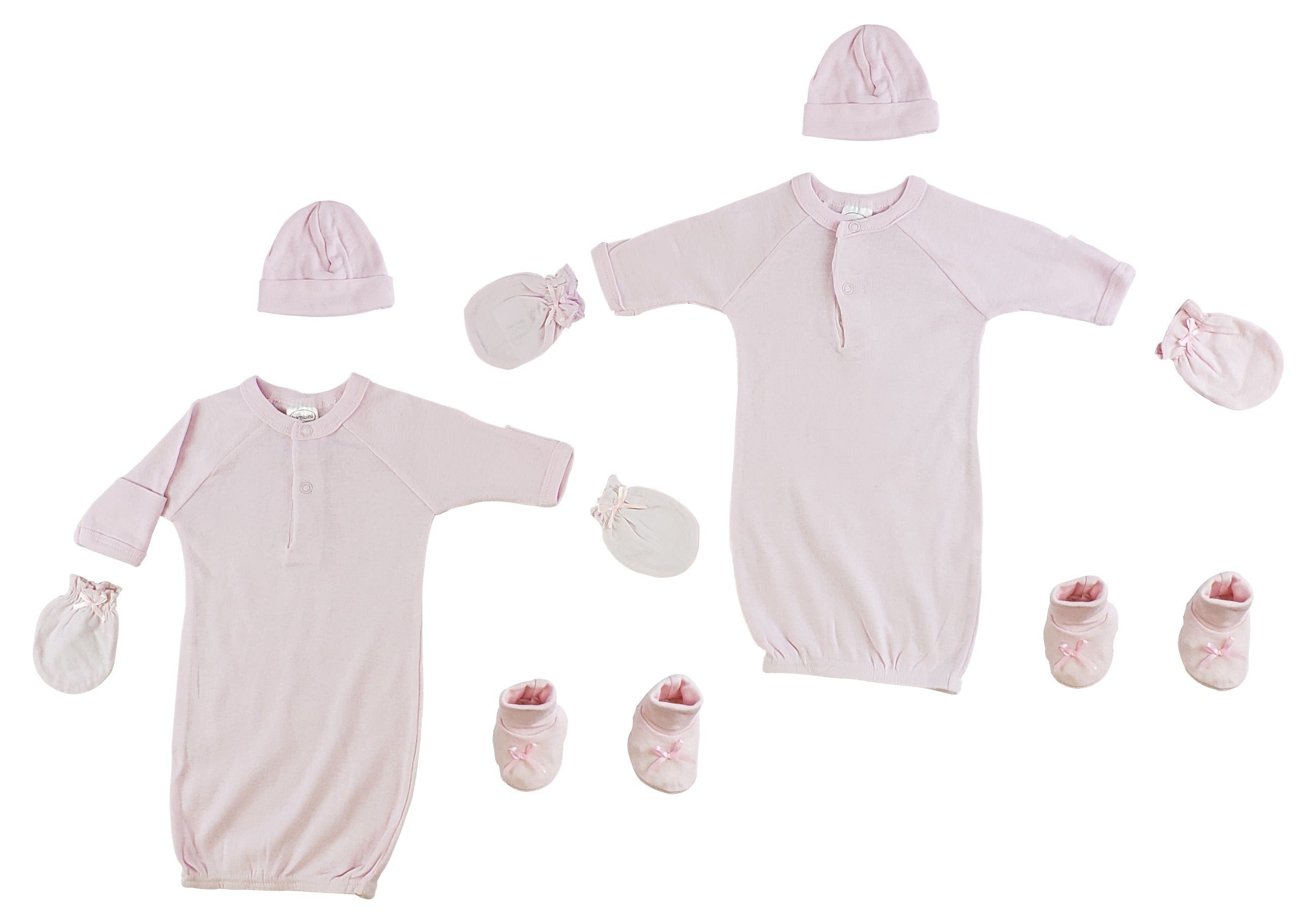 Preemie Gown, Cap, Mittens And Booties - 8 Pc Set Cs_0066 - GreatEagleInc
