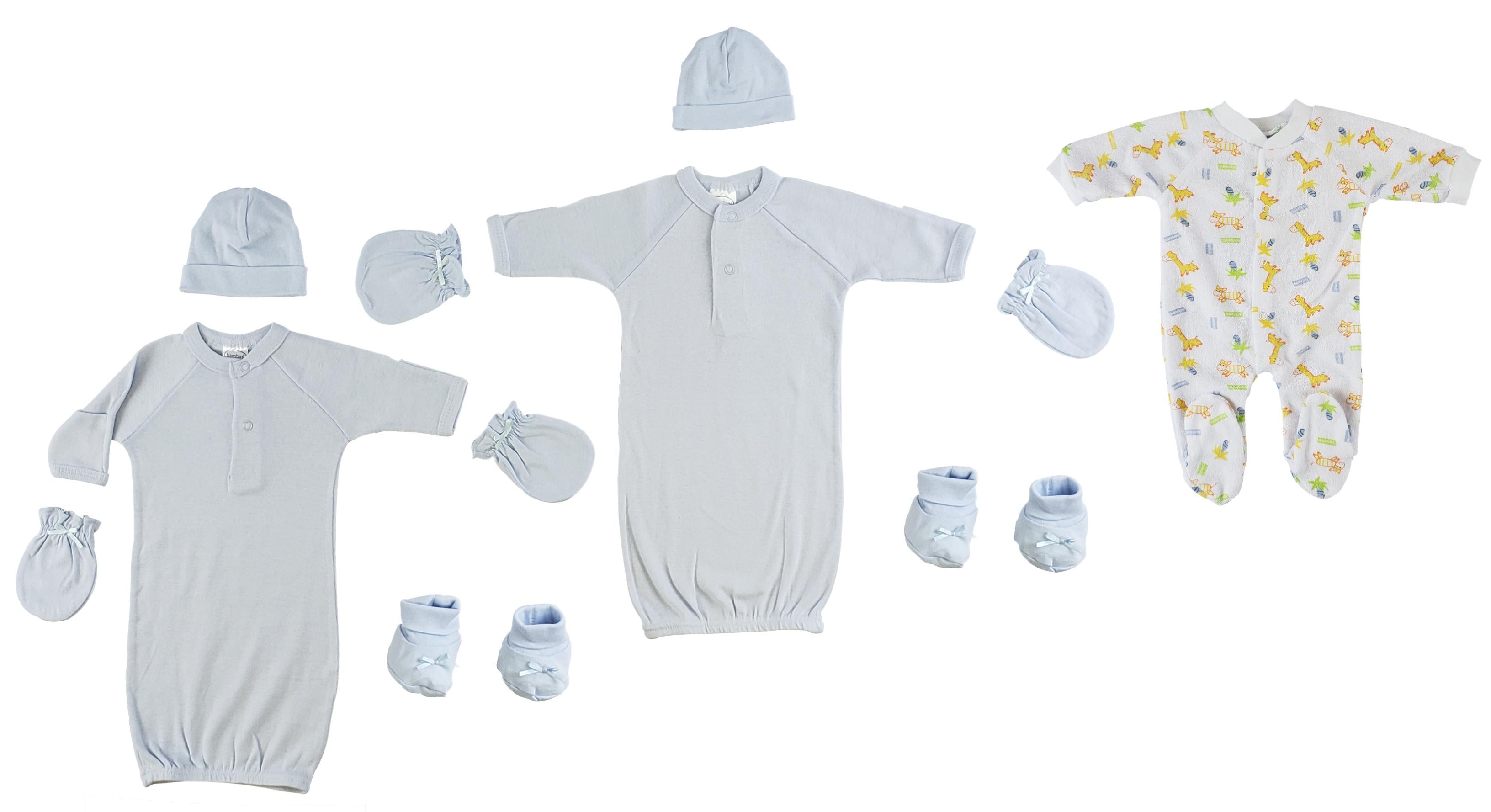 Preemie Boys Sleep-n-play, Gowns, Caps, Booties And Mittens Cs_0074 - GreatEagleInc