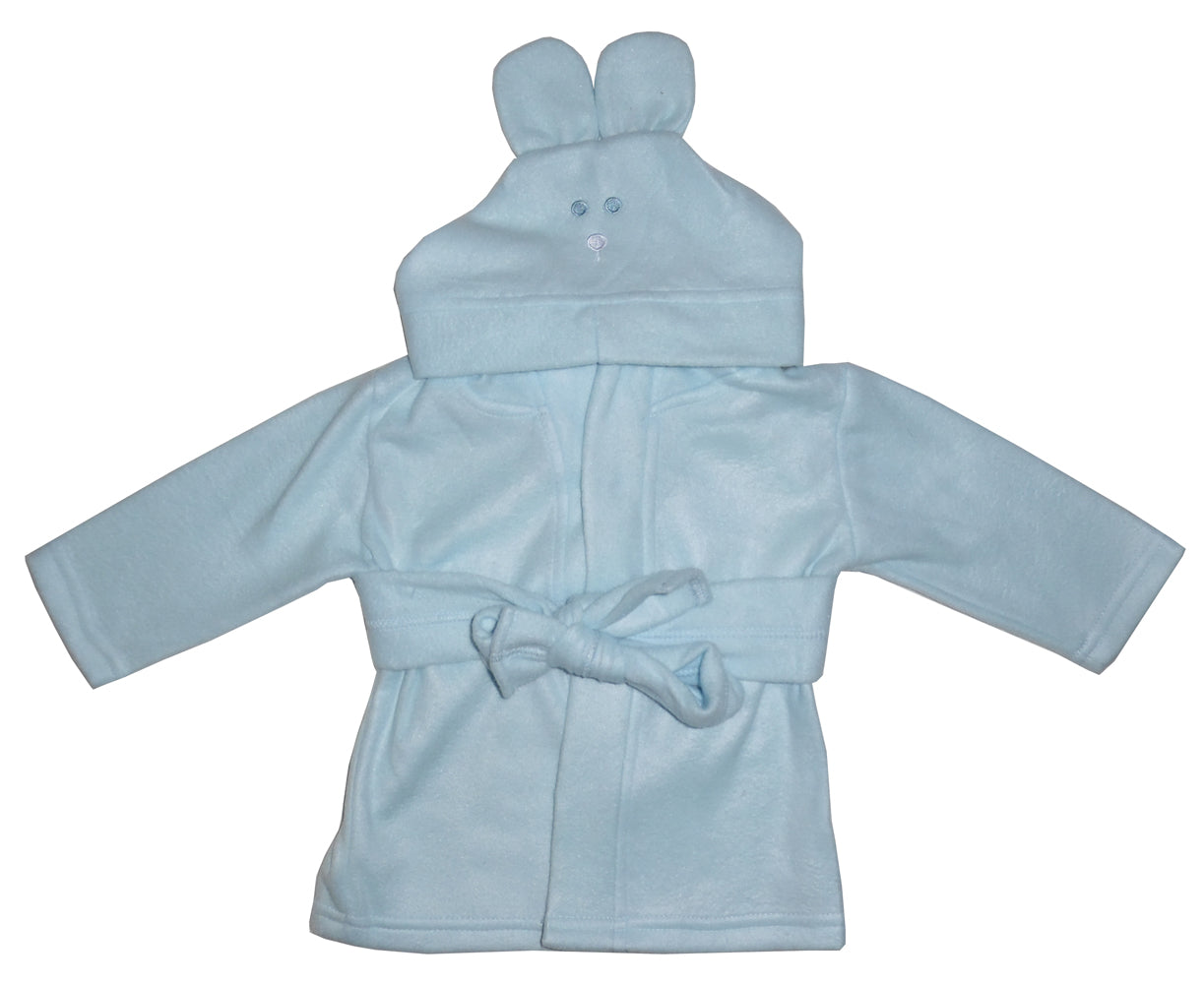 Fleece Robe With Hoodie Blue 965b - GreatEagleInc