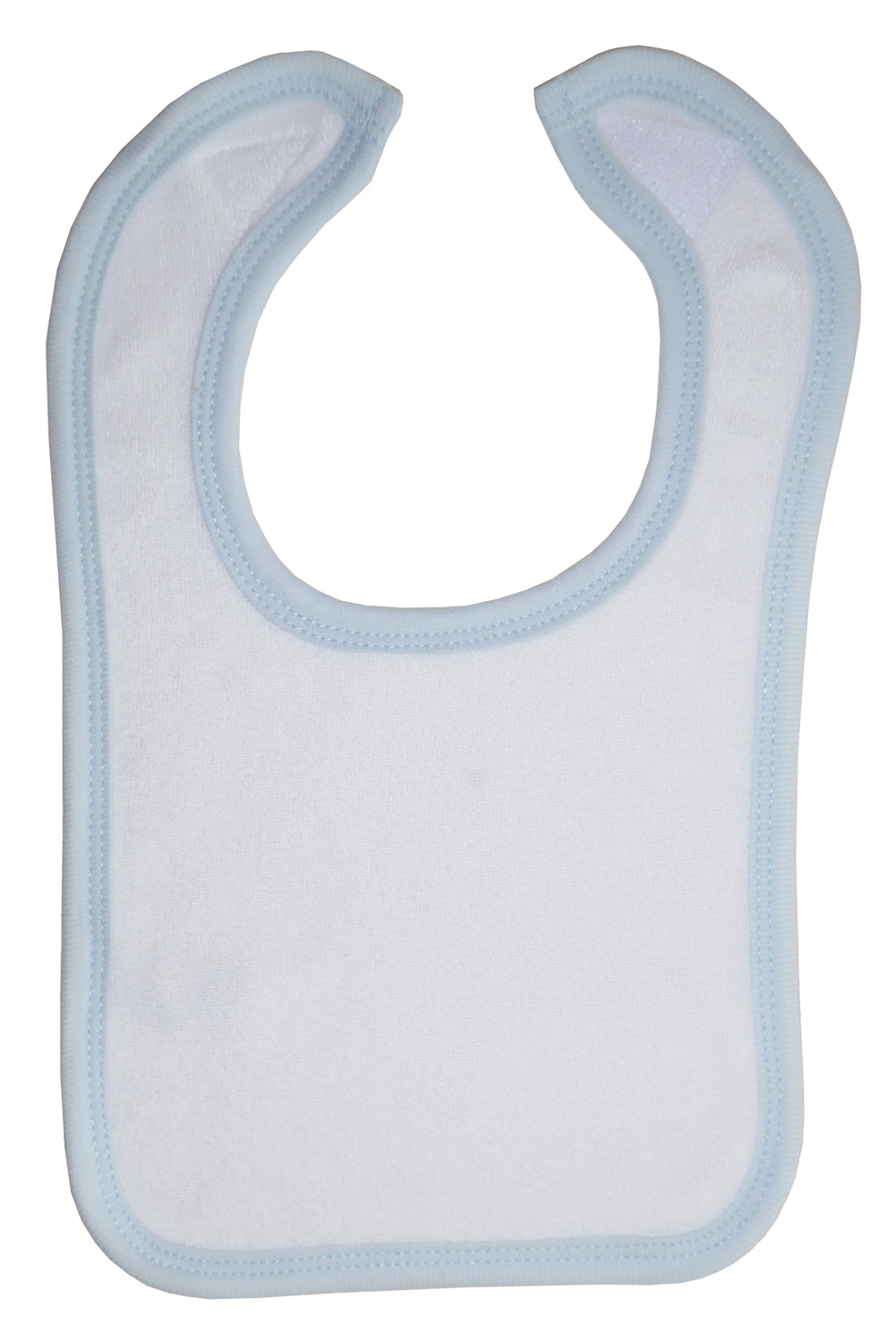 White Terry Bib With Blue Trim 1024wb - GreatEagleInc