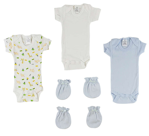 Preemie Onezies And Mittens - 5 Pcs Set Cs_0068 - Infant Wear