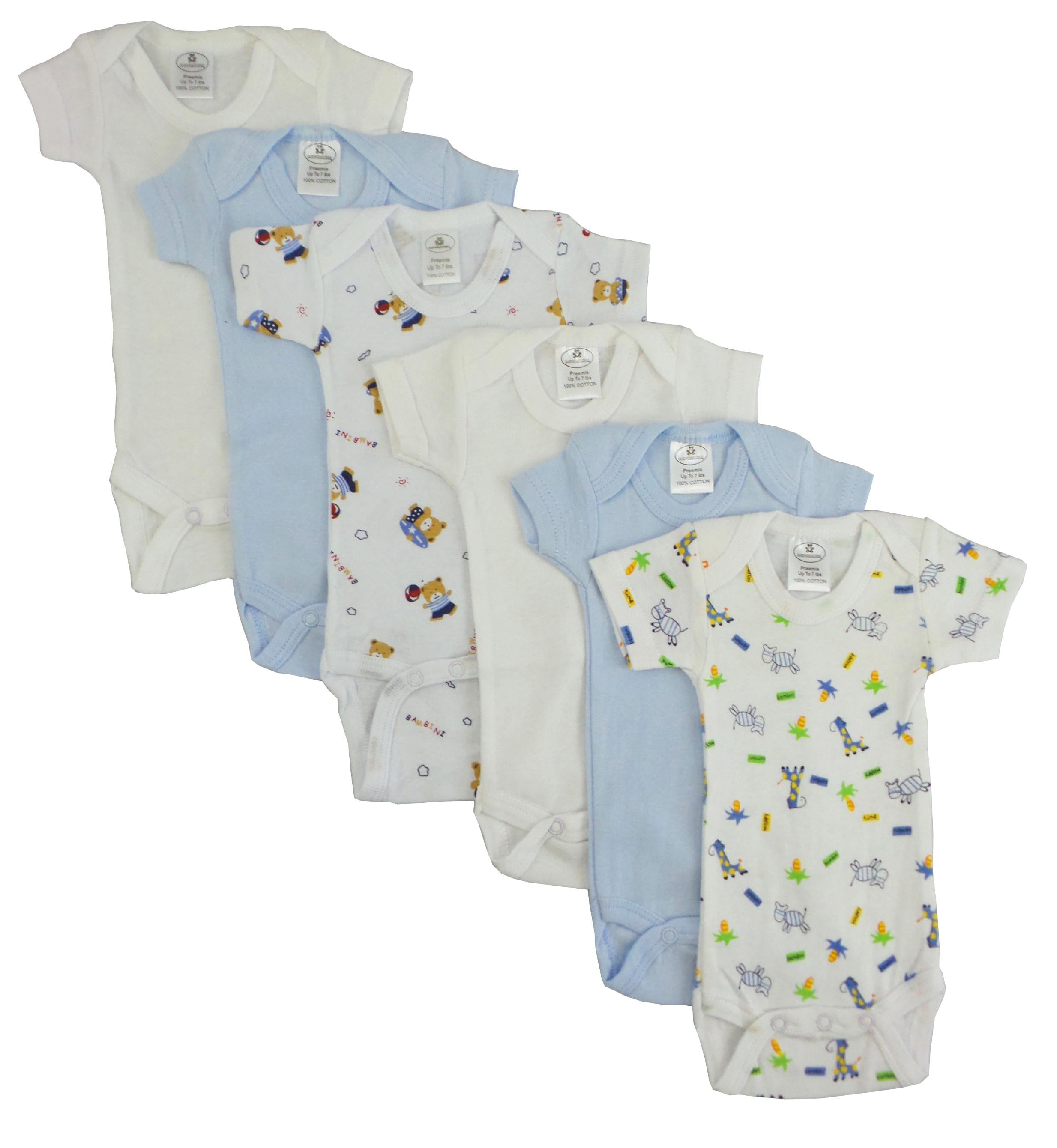 Preemie Boys Short Sleeve Printed 6 Pack Cs_004p_004p - GreatEagleInc