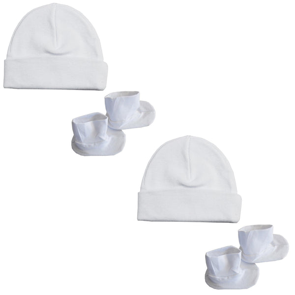 Cap & Bootie Set - White (pack Of 2) 029-2-packs - GreatEagleInc