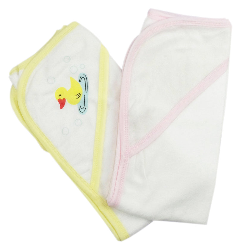 Infant Hooded Bath Towel (pack Of 2) 021-yellow--021b-pink - GreatEagleInc