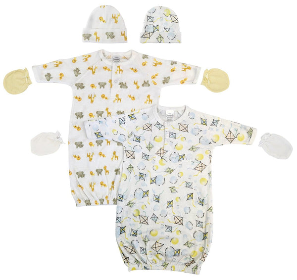 Unisex Newborn Baby 6 Piece Gown Set Nc_0785 - Infant Wear
