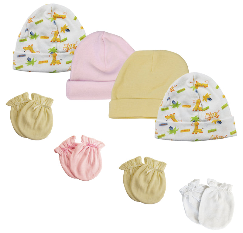 Baby Girl Infant Caps And Mittens (pack Of 8) Nc_0321 - GreatEagleInc