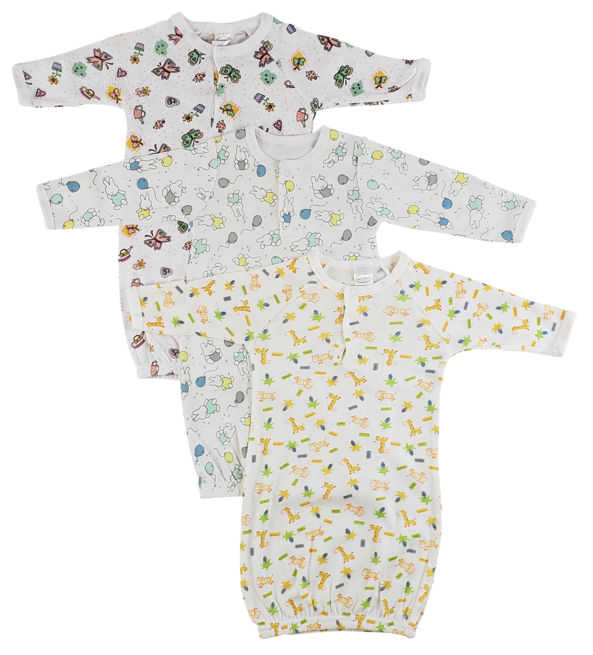 Girls Print Infant Gowns - 3 Pack Cs_0090 - GreatEagleInc