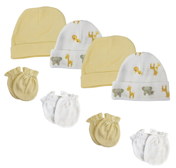 Baby Boy, Baby Girl, Unisex Infant Caps And Mittens (pack Of 8) Nc_0394 - GreatEagleInc