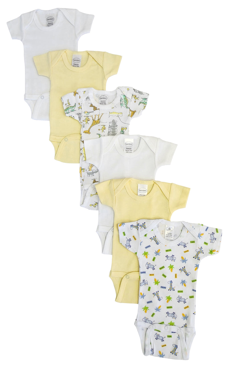 Baby Boy, Baby Girl, Unisex Short Sleeve Onezies Variety (pack Of 6) Nc_0229 - GreatEagleInc