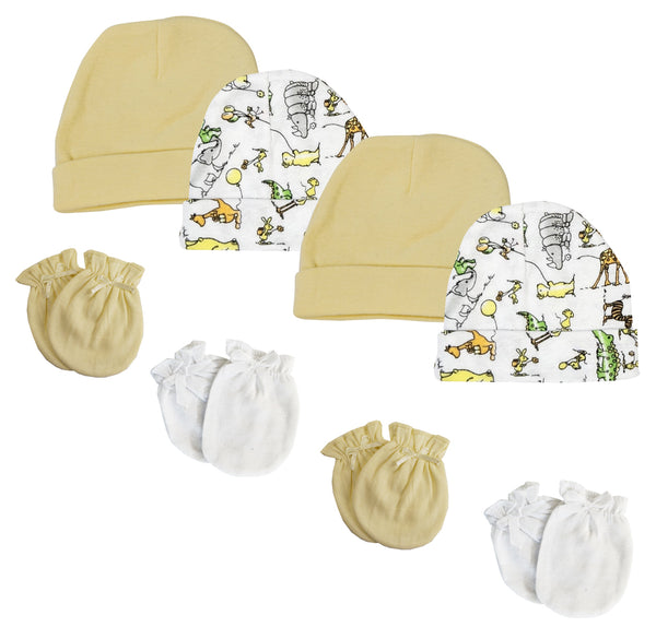 Baby Boy, Baby Girl, Unisex Infant Caps And Mittens (pack Of 8) Nc_0307 - Infant Wear